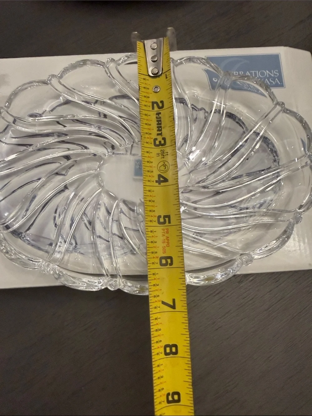 Celebrations by Mikasa Alpine Twist Crystal Platter 9.5 IN Clear Germany 5049459